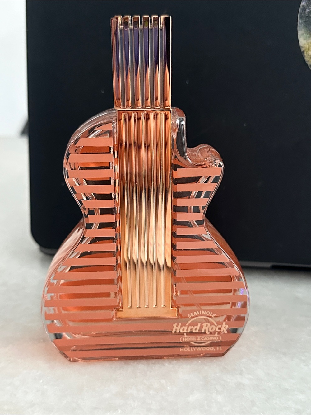 Hard Rock Cafe Metallic Rose Gold Guitar 🎸 collector bottle